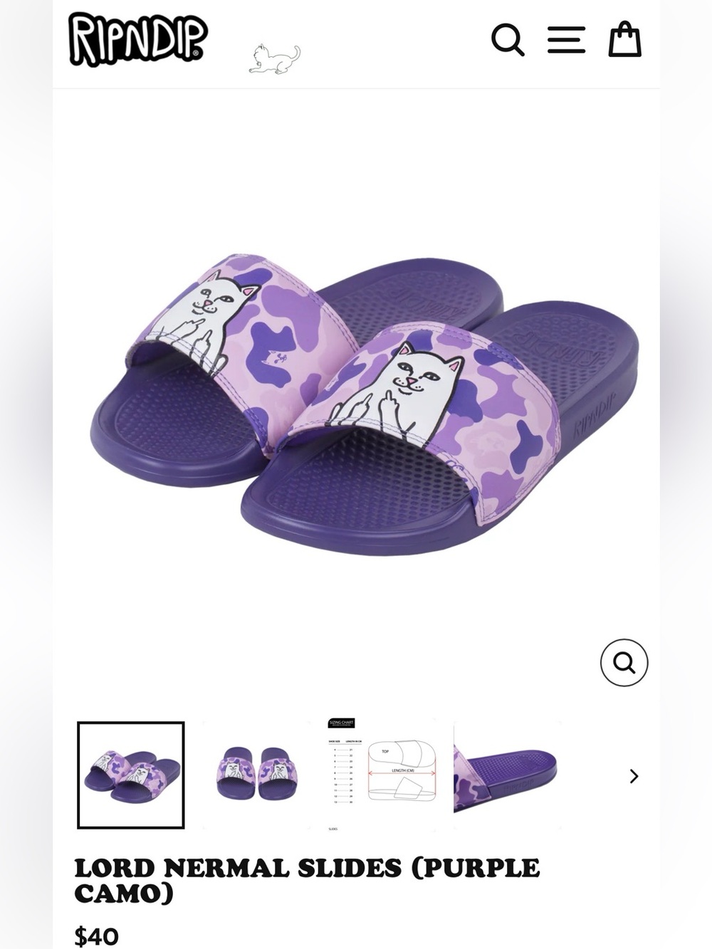 RIPNDIP Lord Nermal Slides Men’s 4 woman’s 5.5